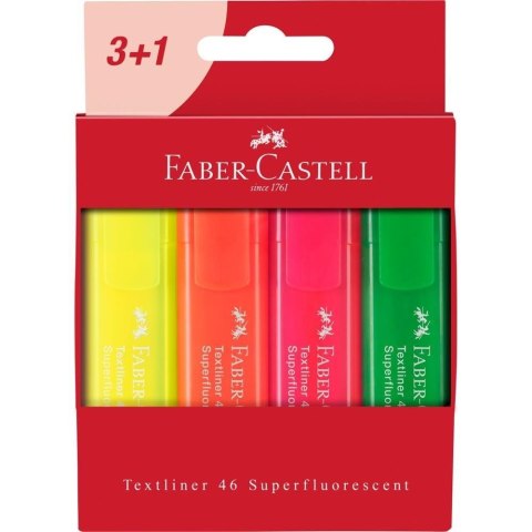 Zakreślacz 1546 fluo 4 kolory Faber-Castell FC 244604