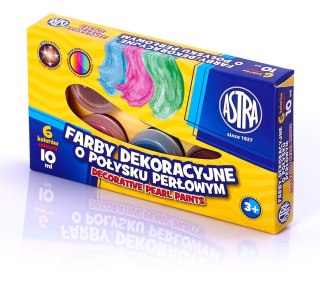 Farby dekoracyjne Astra o połysku perłowym 6 kolorów - 10 ml, 83411902