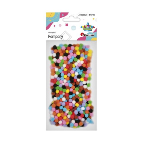 Pompony mix kolorów 380sztuk 7mm 340950 TITANUM Pompony mix kolorów 380sztuk 7mm 340950 TITANUM