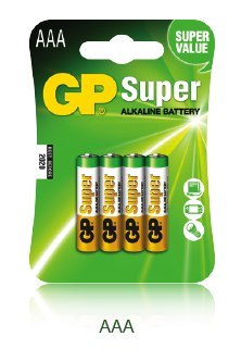 Bateria alkaliczna GP SUPER LR03/AAA (4szt) 1,5V GPPCA24AS013