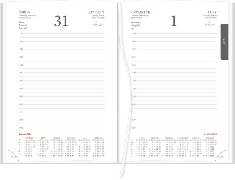 Kalendarz Vivella B6 Dzienny 216 B6DB czerwony 2025 WOKÓŁ NAS