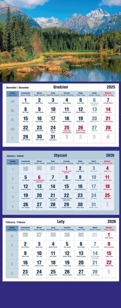 Kalendarz trójdzielny 2026 Góry Michalczyk i Prokop T-105T-04