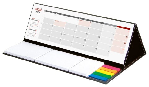 Kalendarz z notesem MAXI miesięczny KB062B czarny 2026 WOKÓŁ NAS