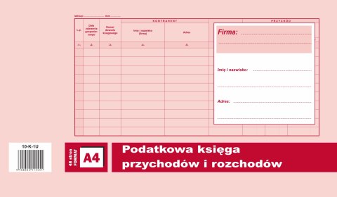 K-1U Podatkowa księga przychodów i rozchodów A4 offset MICHALCZYK&PROKOP