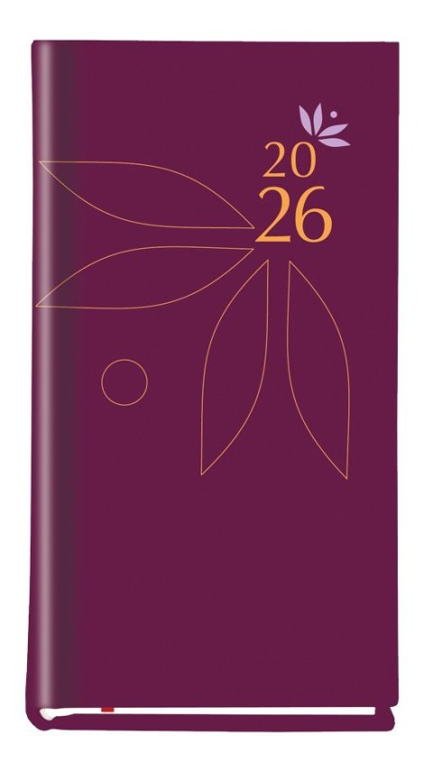 Terminarz Koliber 75x130mm 2026 - fioletowy Michalczyk i Prokop T-320-06 KALENDARZ tydzień na 2 stronach