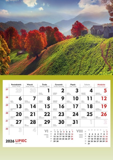 Terminarz Ścienny 2026 Michalczyk i Prokop T-107S-4 kalendarz jednodzielny