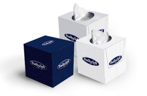 Chusteczki higieniczne 90sztuk 2 warstwy, kolor biały, celuloza, kwadrat BULKYSOFT 68360