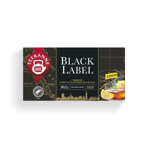 Herbata TEEKANNE Black Label cytryna 20 kopert czarna
