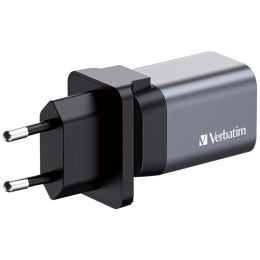 Ładowarka sieciowa/ścienna VERBATIM GAN CHARGER, 35W, 2xport, TYPE C+USB A, Adapter Eu/Uk/Us, 32200