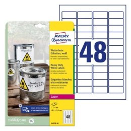Etykiety Heavy Duty L4778-20 45,7 x 21,2 20ark Avery Zweckform, białe, poliestrowe