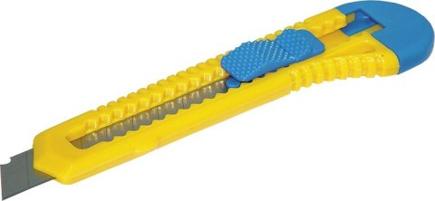 Nóż biurowy 18mm plastikowy z blokadą niebiesko-żółty DONAU