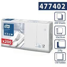 Serwetki Tork Advanced 33x33 kolor biały, celuloza (200szt.) 47740238, 2 warstwy