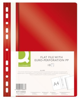 Skoroszyt Q-CONNECT, PP, A4, standard, 120/170mikr., wpinany, czerwony KF15666