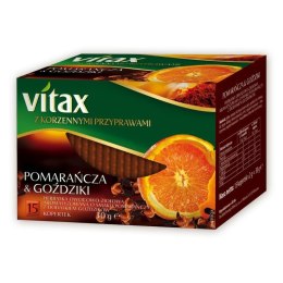 Herbata VITAX owocowo-ziołowa, pomarańcza i goździki, 15 kopert, 060453