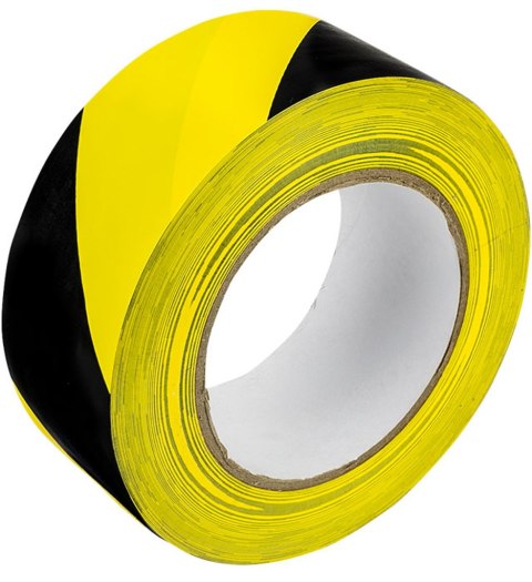 Taśma ostrzegawcza samoprzylepna czarno-żółta GRAND 48mm 50m SOLVENT/kauczuk naturalny 130-1960