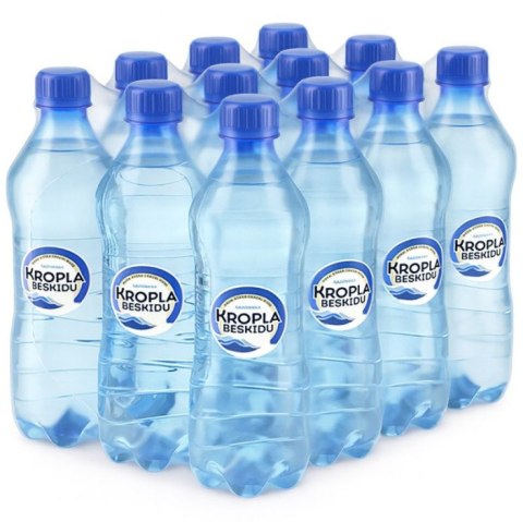 Woda KROPLA BESKIDU gazowana 0.5L butelka PET zgrzewka 12 szt. KAUCJA