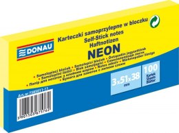 Bloczek samoprzylepny DONAU 38x51mm, 3x100 kart. neon żółty 7585011-11