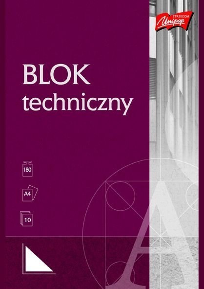 Blok techniczny, biały, format A4, 10 kartek, UNIPAP