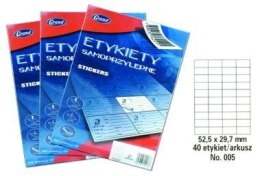 Etykiety samoprzylepne A4 No.005 52,5x29,7 mm GRAND 150-1032 40etk/arkusz (100 arkuszy)