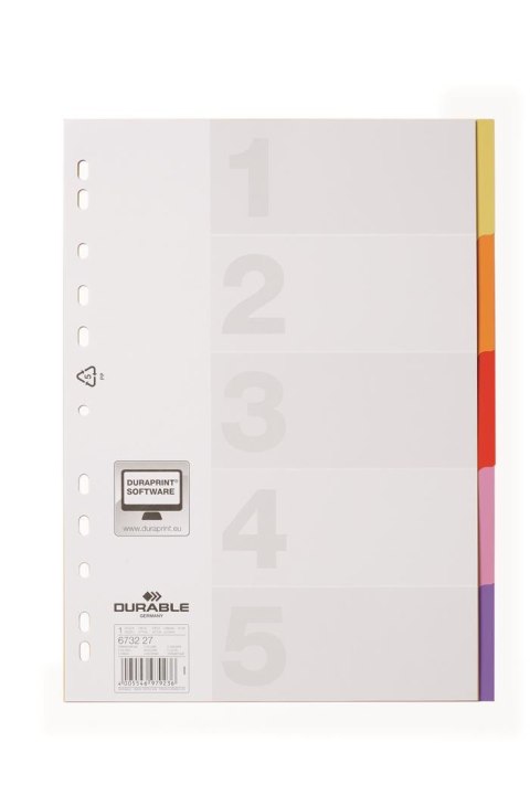 Przekładki VARICOLOR 1-5, A4, z PP 6732-27 DURABLE