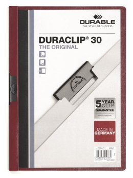 Skoroszyt DURABLE DURACLIP Original 30 ciemno czerwony 2200-31