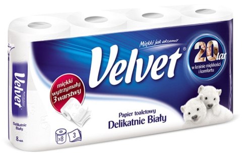 Papier toaletowy VELVET 3 warstwy (8szt.) biały 4100451 153.133