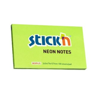 Bloczek STICKN 127x76mm zielony neon 100k 21171 STICKN