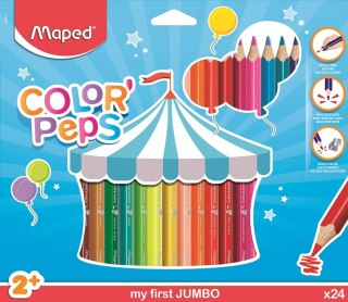 Kredki trójkątne MAPED COLORPEPS JUMBO 24kolorów 834013 (X)