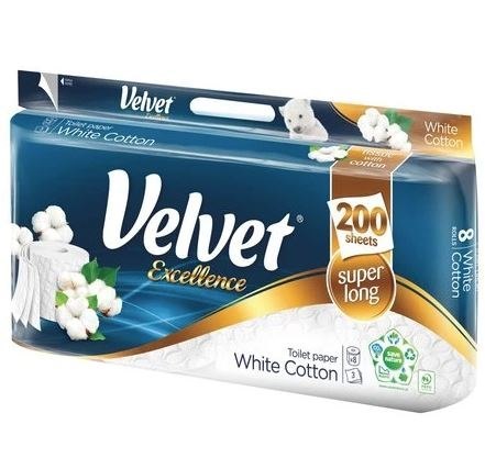 Papier toaletowy VELVET COMFORT White Cotton 3W (10 rolek) biały