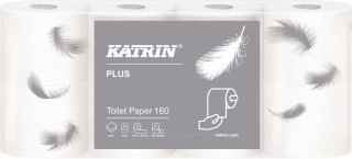 Papier toaletowy, małe rolki KATRIN PLUS Toilet 160, 2W, 112966, opakowanie: 8 rolek