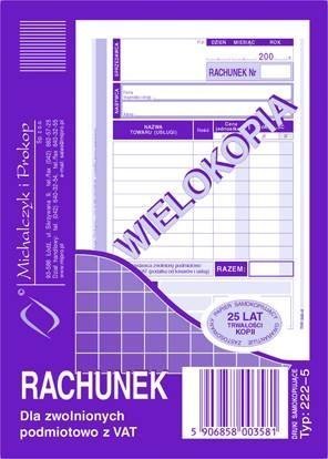 222-5 Rachunek MICHALCZYK&PROKOP A6 (pion) 80 kartek