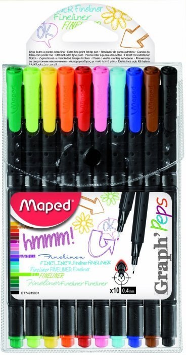 Cienkopis GRAPH PEPS 10szt.etui 749150 MAPED 0.4mm