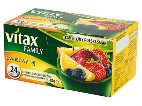 Herbata VITAX FAMILY Owocowy Raj (24 saszetek) 48g bez zawieszki