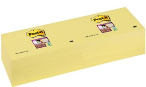 Bloczek samoprzylepny POST-IT_ Super Sticky (655-12SSCY-EU), 127x76mm, 1x90 kart., żółty