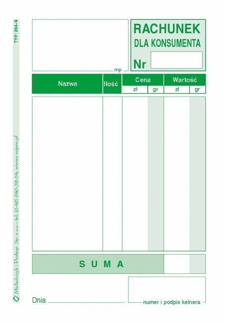 264-9 Rachunek MICHALCZYK&PROKOP A7 80 kartek (X)