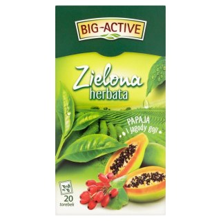 Herbata BIG-ACTIVE PAPAJA JAGODA GOJI zielona 20 kopert/34g