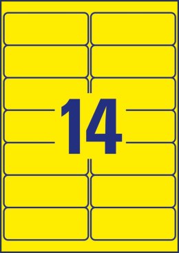 Etykiety żółte neon L7263Y-25 99,1 x 38,1 25ark. Usuwalne, Avery Zweckform (X)