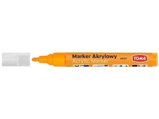 Marker akrylowy, fibrowa końcówka okrągła 2-5mm, pomarańczowy neon TO-402 Toma