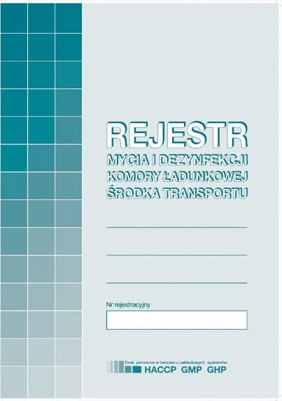 H-91-3 Rejestr mycia i dezynfekcji komory ładunkowej MICHALCZYK